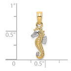 FJC Finejewelers 10 kt Yellow Gold with Rhodium 2-D Seahorse Charm 12 x 6 mm