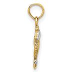 FJC Finejewelers 10 kt Yellow Gold with Rhodium 2-D Seahorse Charm 12 x 6 mm