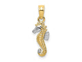 FJC Finejewelers 10 kt Yellow Gold with Rhodium 2-D Seahorse Charm 12 x 6 mm