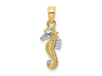 FJC Finejewelers 10 kt Yellow Gold with Rhodium 2-D Seahorse Charm 12 x 6 mm