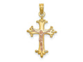 FJC Finejewelers 10 kt Two Tone Gold Two-Tone Crucifix Charm 25 x 15 mm
