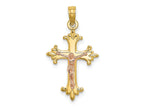FJC Finejewelers 10 kt Two Tone Gold Two-Tone Crucifix Charm 25 x 15 mm