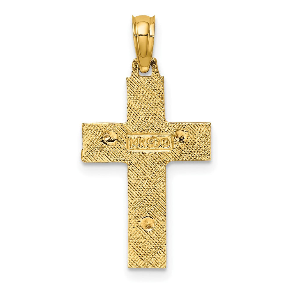 FJC Finejewelers 10 kt Two Tone Gold Two-Tone Latin Crucifix Charm 24 x 12 mm