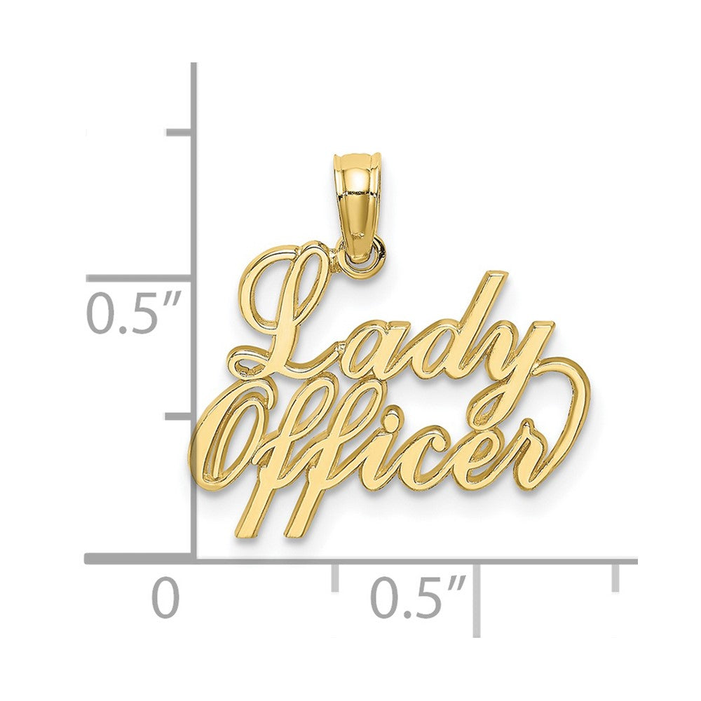 FJC Finejewelers 10 kt Yellow Gold LADY OFFICER Charm 14 x 18 mm