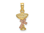 FJC Finejewelers 10 kt Two Tone Gold Two-Tone Communion Cup with Cross Charm 16 x 8 mm