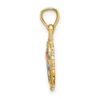 FJC Finejewelers 10 kt Two Tone Gold Two-tone with White Rhodium Rose In Oval Frame Charm 17 mm