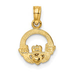 FJC Finejewelers 10 kt Two Tone Gold Two-Tone Claddagh with Heart Charm 13 x 10 mm