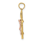 FJC Finejewelers 10 kt Two Tone Gold Two-Tone Cross Crucifix Charm 23 x 12 mm