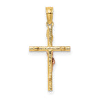 FJC Finejewelers 10 kt Two Tone Gold Two-Tone Cross Crucifix Charm 23 x 12 mm
