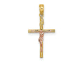 FJC Finejewelers 10 kt Two Tone Gold Two-Tone Cross Crucifix Charm 23 x 12 mm