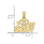 FJC Finejewelers 10 kt Yellow Gold I HEART MY SHERIFF Charm 15 x 16 mm