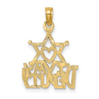FJC Finejewelers 10 kt Yellow Gold I HEART MY SHERIFF Charm 15 x 16 mm