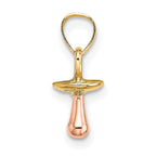 FJC Finejewelers 10 kt Two Tone Gold Two-Tone 3-D Pacifier Charm 11 x 6 mm