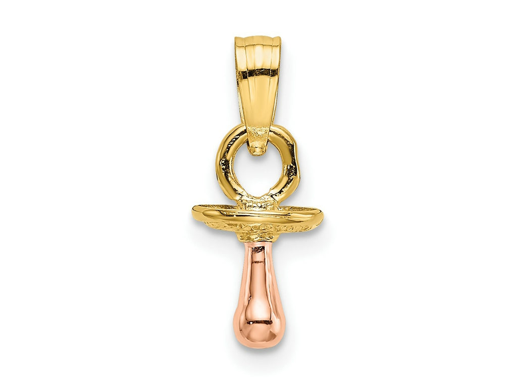 FJC Finejewelers 10 kt Two Tone Gold Two-Tone 3-D Pacifier Charm 11 x 6 mm