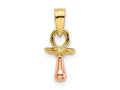 FJC Finejewelers 10 kt Two Tone Gold Two-Tone 3-D Pacifier Charm 11 x 6 mm