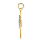 FJC Finejewelers 10 kt Two Tone Gold Two-Tone 2-D Girl On Cross Charm 24 x 14 mm