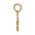 FJC Finejewelers 10 kt Two Tone Gold Two-Tone W/White Rhodium Dolphin and Wave Charm 7 x 11 mm
