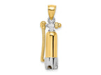 FJC Finejewelers 10 kt Yellow Gold with Rhodium 3-D Single Scuba Tank W/ Hose Charm 31 x 10 mm
