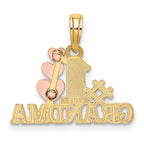 FJC Finejewelers 10 kt Two Tone Gold Two-Tone #1 GRANDMA with Three Hearts Charm 16 x 20 mm