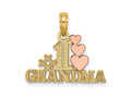 FJC Finejewelers 10 kt Two Tone Gold Two-Tone #1 GRANDMA with Three Hearts Charm 16 x 20 mm