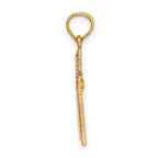 FJC Finejewelers 10 kt Two Tone Gold Two-tone Polished Cross Charm 15 x 13 mm