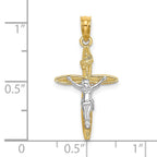 FJC Finejewelers 10 kt Yellow Gold W/ Rhodium INRICrucifix Charm 26 x 15 mm