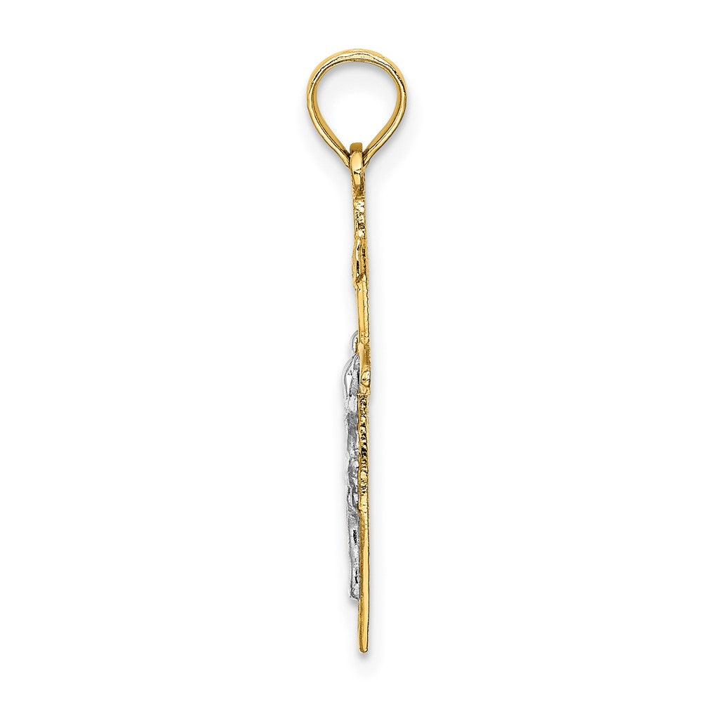 FJC Finejewelers 10 kt Yellow Gold W/ Rhodium INRICrucifix Charm 26 x 15 mm