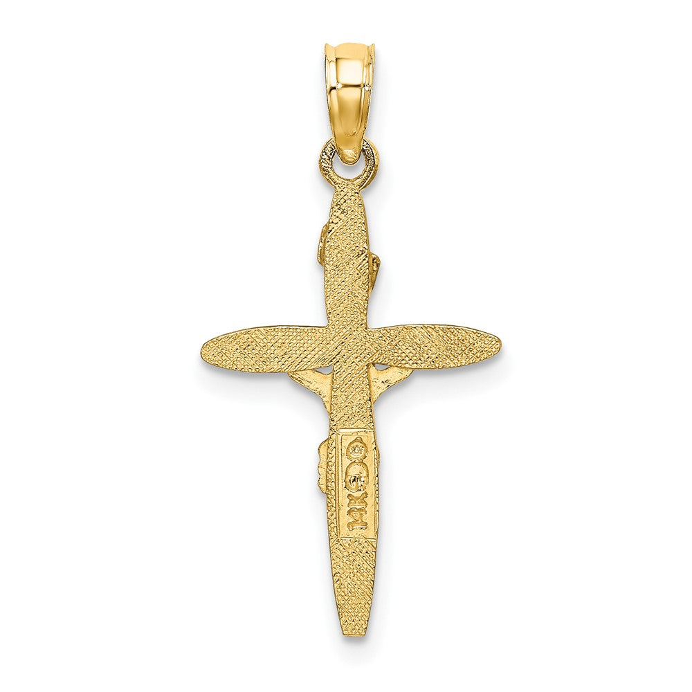 FJC Finejewelers 10 kt Yellow Gold W/ Rhodium INRICrucifix Charm 26 x 15 mm