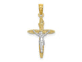 FJC Finejewelers 10 kt Yellow Gold W/ Rhodium INRICrucifix Charm 26 x 15 mm