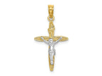 FJC Finejewelers 10 kt Yellow Gold W/ Rhodium INRICrucifix Charm 26 x 15 mm