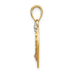 FJC Finejewelers 10 kt Two Tone Gold Two-tone with White Rhodium #1 DAUGHTER Heart Charm 25 x 20 mm