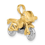 FJC Finejewelers 10 kt Two Tone Gold Two-tone 3-D Moveable Motorcycle Charm 15 x 25 mm