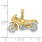 FJC Finejewelers 10 kt Two Tone Gold Two-tone 3-D Moveable Motorcycle Charm 15 x 25 mm