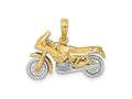 FJC Finejewelers 10 kt Two Tone Gold Two-tone 3-D Moveable Motorcycle Charm 15 x 25 mm