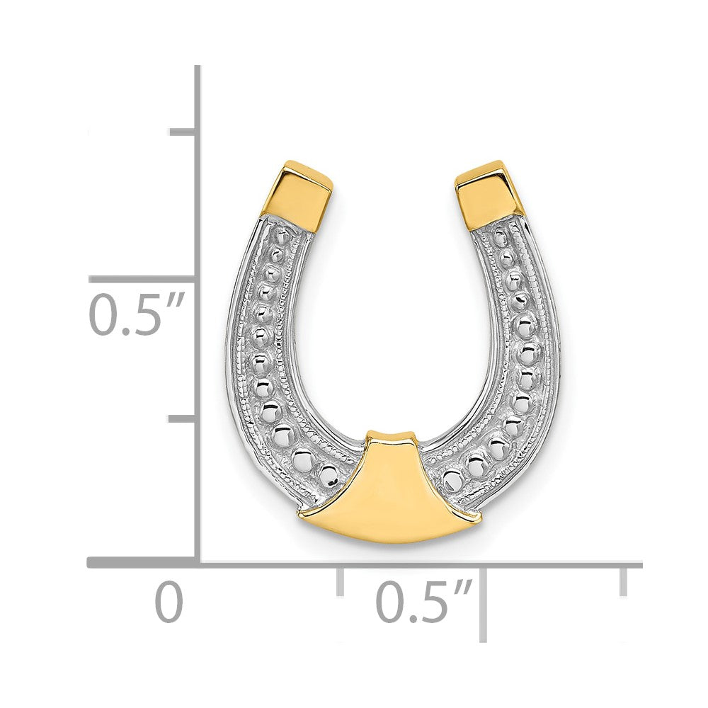FJC Finejewelers 10 kt Yellow Gold with Rhodium Horseshoe Charm 23 x 15 mm