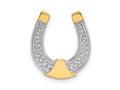 FJC Finejewelers 10 kt Yellow Gold with Rhodium Horseshoe Charm 23 x 15 mm