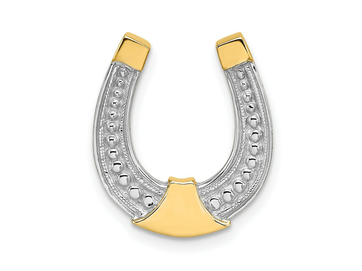 FJC Finejewelers 10 kt Yellow Gold with Rhodium Horseshoe Charm 23 x 15 mm