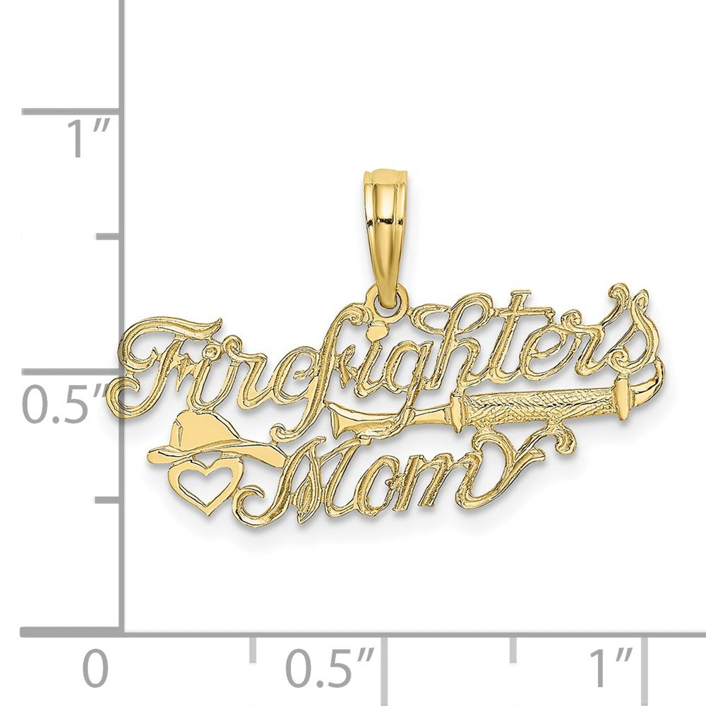 FJC Finejewelers 10 kt Yellow Gold FIREFIGHTER'S MOM Charm 10 x 27 mm
