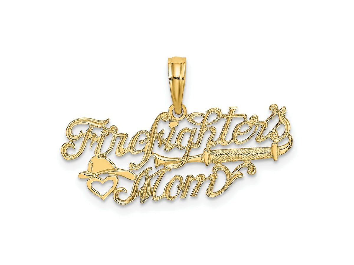 FJC Finejewelers 10 kt Yellow Gold FIREFIGHTER'S MOM Charm 10 x 27 mm