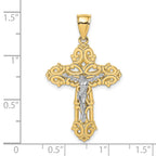 FJC Finejewelers 10 kt Two Tone Gold Two-tone Crucifix W/ Scrolled Tips Charm 38 x 21 mm