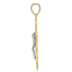 FJC Finejewelers 10 kt Two Tone Gold Two-tone Crucifix W/ Scrolled Tips Charm 38 x 21 mm