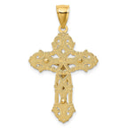 FJC Finejewelers 10 kt Two Tone Gold Two-tone Crucifix W/ Scrolled Tips Charm 38 x 21 mm