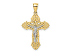 FJC Finejewelers 10 kt Two Tone Gold Two-tone Crucifix W/ Scrolled Tips Charm 38 x 21 mm