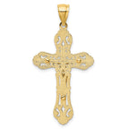 FJC Finejewelers 10 kt Yellow Gold W/ Rhodium Crucifix W/ Scrolled Tips Charm 43 x 23 mm