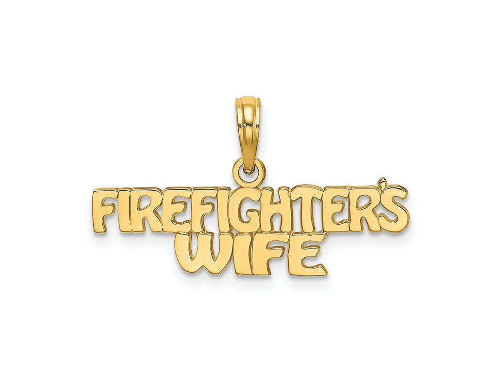 FJC Finejewelers 10 kt Yellow Gold FIREFIGHTER'S WIFE Charm 8 x 27 mm