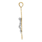FJC Finejewelers 10 kt Yellow Gold W/ Rhodium Crucifix Charm 52 x 26 mm