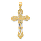 FJC Finejewelers 10 kt Yellow Gold W/ Rhodium Crucifix Charm 52 x 26 mm