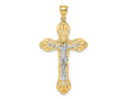 FJC Finejewelers 10 kt Yellow Gold W/ Rhodium Crucifix Charm 52 x 26 mm