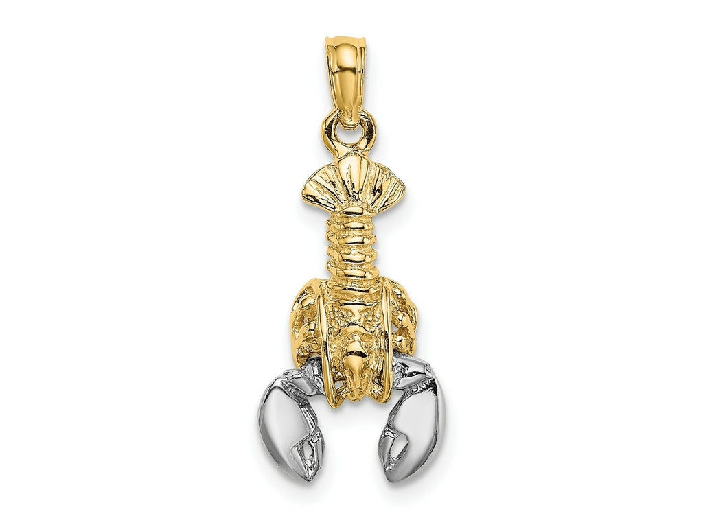 FJC Finejewelers 10 kt Yellow Gold with Rhodium 2-D Moveable Lobster Charm 17 x 10 mm