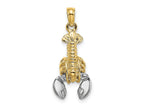 FJC Finejewelers 10 kt Yellow Gold with Rhodium 2-D Moveable Lobster Charm 17 x 10 mm